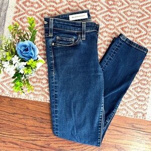 Pilcro And The Letterpress Anthropologie Serif Dark Wash Skinny Jeans 28 Waist